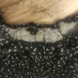 Art Class Black and White Patterned Cropped Shirt